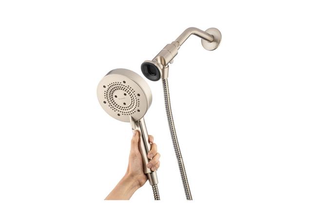 Nebia Yuba 5-Setting Handshower with HaloNetic Double Docking System Brushed Nickel Finish