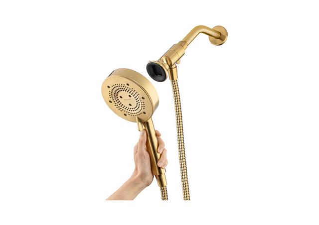 Nebia Yuba 5-Setting Handshower with HaloNetic Double Docking System Matte Gold Finish